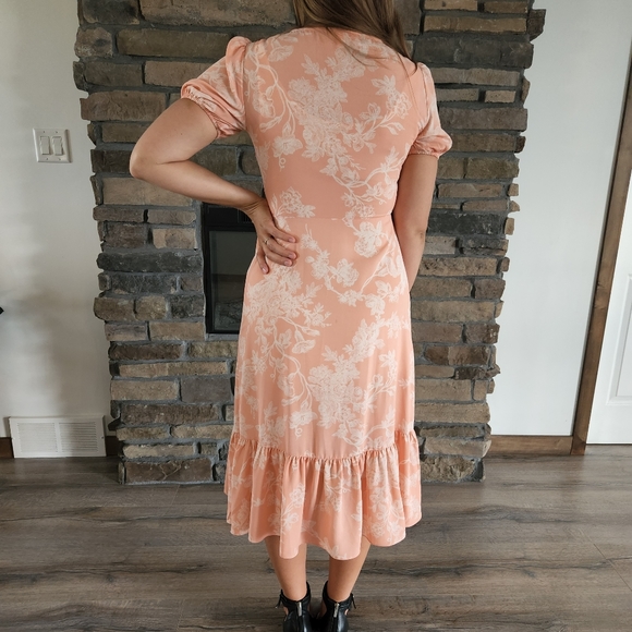 Peach Wrap Dress - Picture 2 of 2